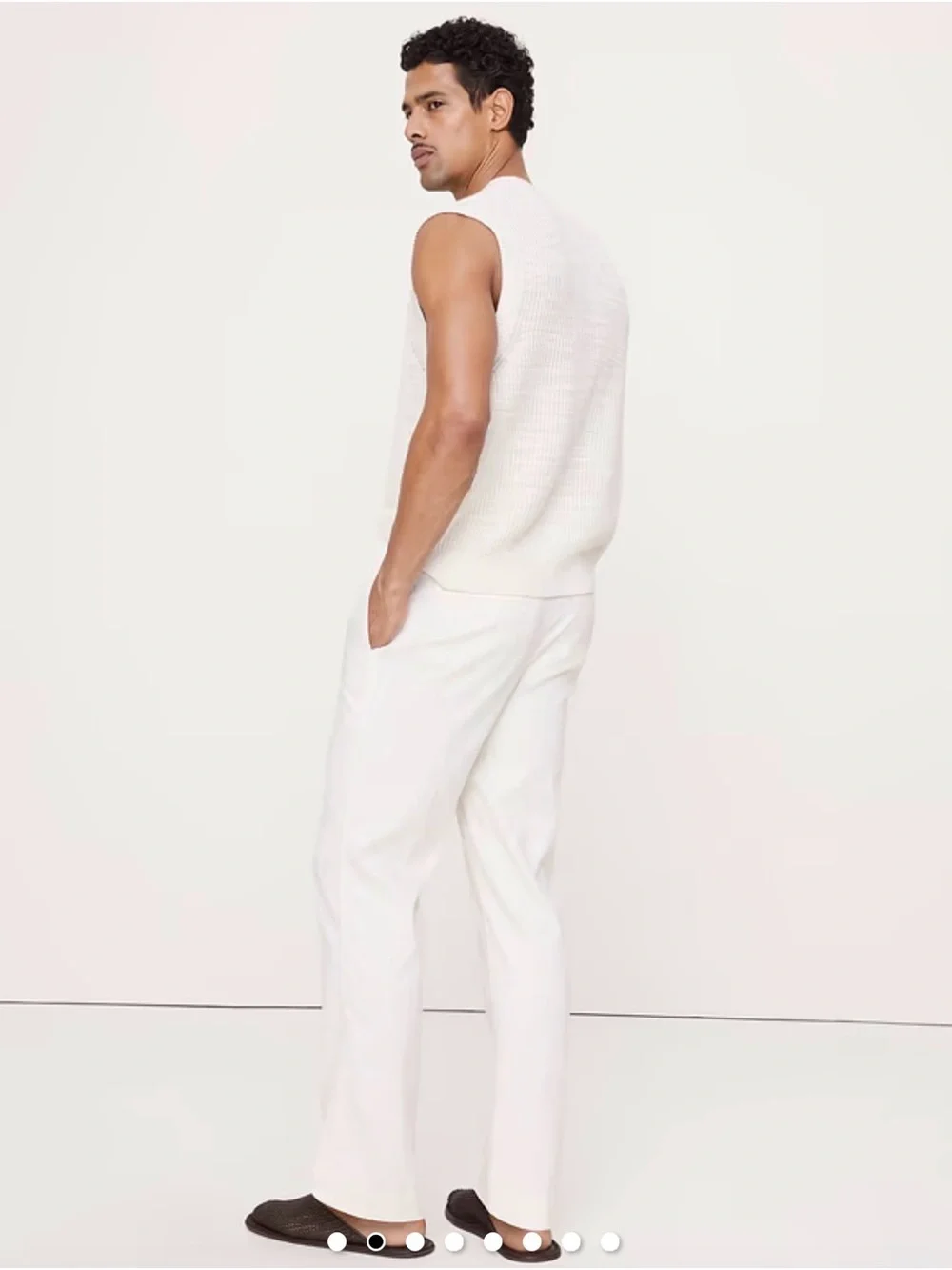 NWT Banana Republic Linen Cotton Straight Traveler Pull on pant Sz M